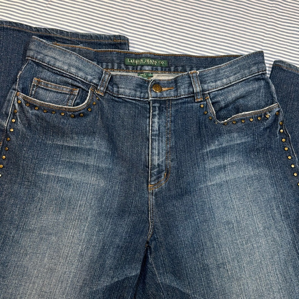 ❌SOLD❌Ralph Lauren Size 8 Women’s Boot Cut Studded Jeans - Picture 4 of 11